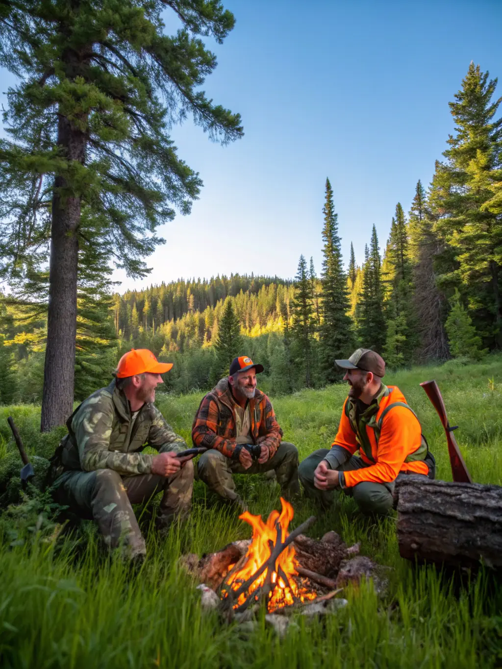 A photograph of hunters participating in a controlled hunt, emphasizing sustainable hunting practices and responsible game management.